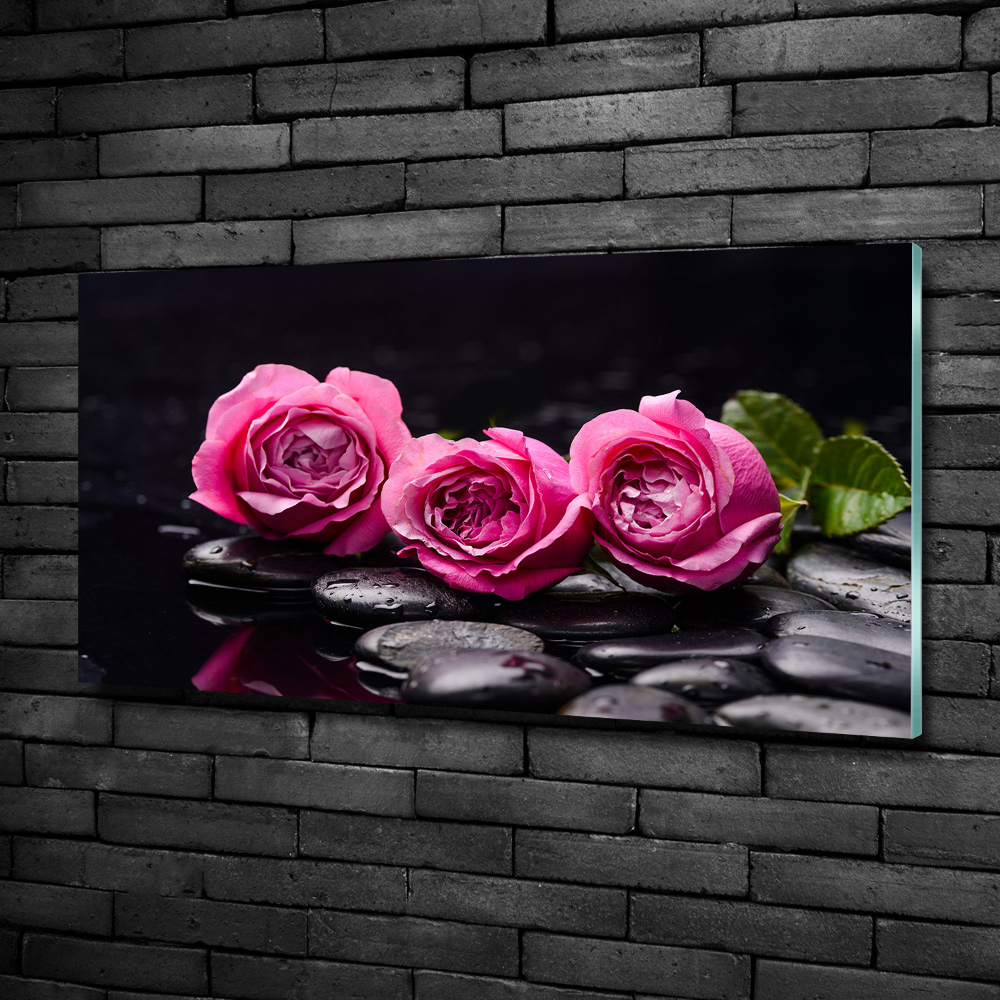 Tableau imprimé sur verre Roses roses