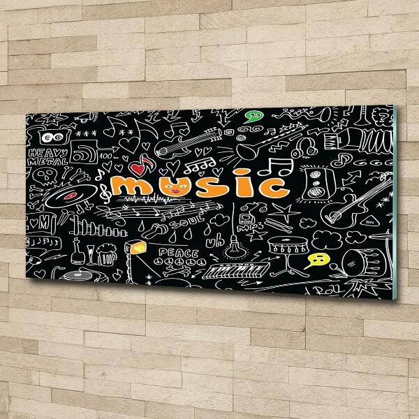 Tableau sur verre Symboles musicaux