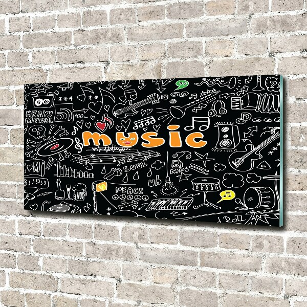 Tableau sur verre Symboles musicaux