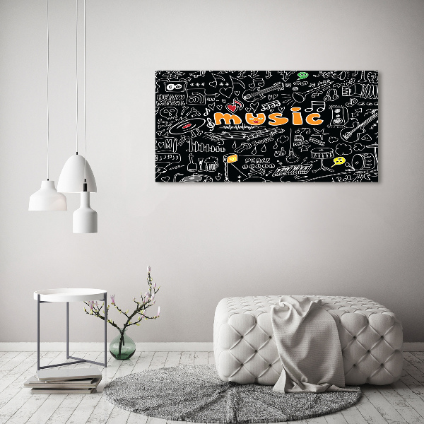 Tableau sur verre Symboles musicaux