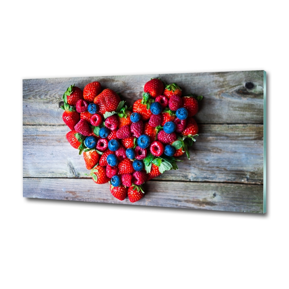 Tableau imprimé sur verre Coeur en fruits