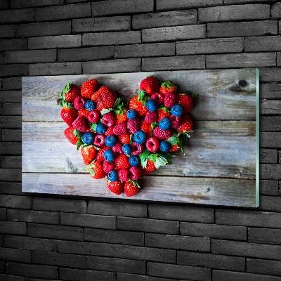 Tableau imprimé sur verre Coeur en fruits