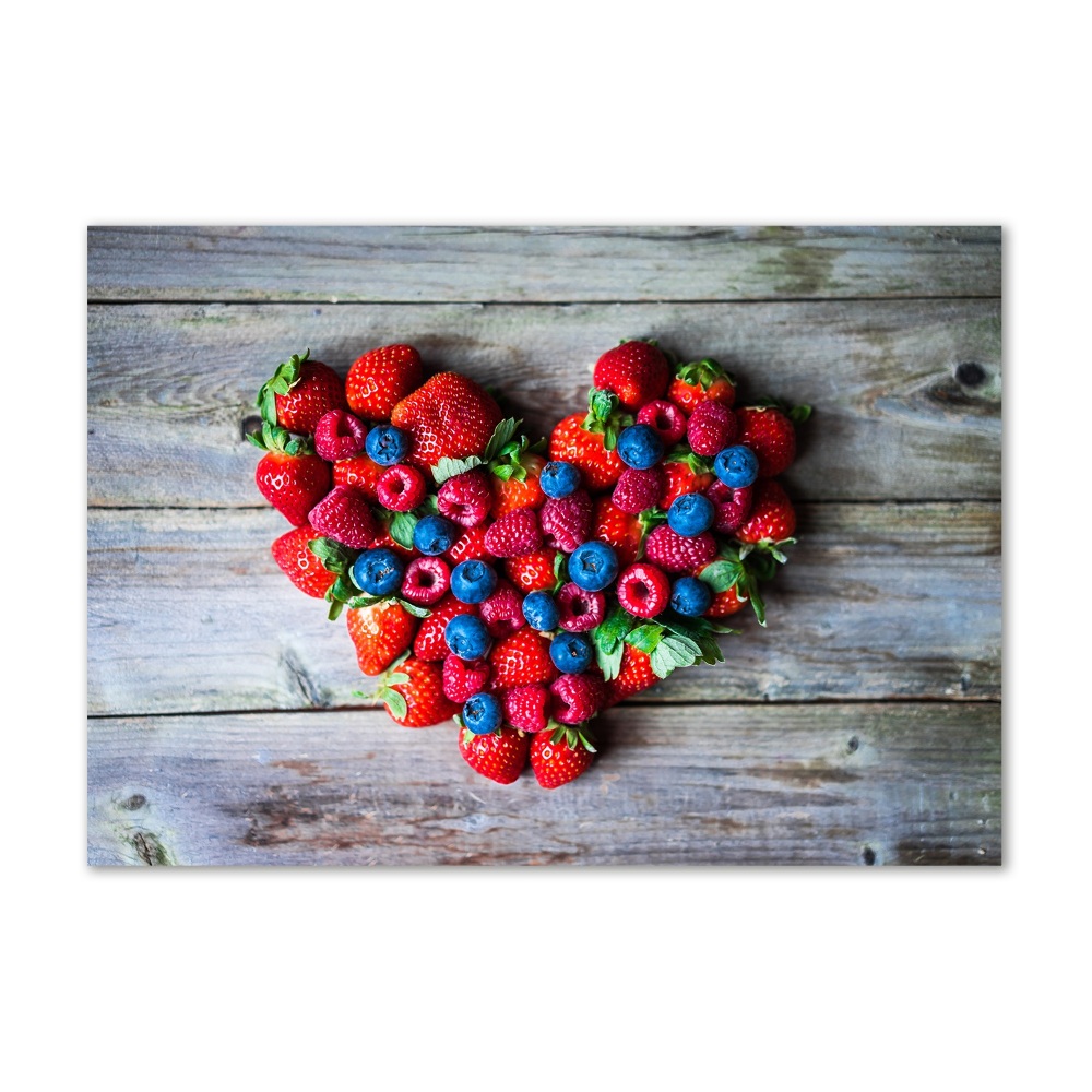 Tableau imprimé sur verre Coeur en fruits