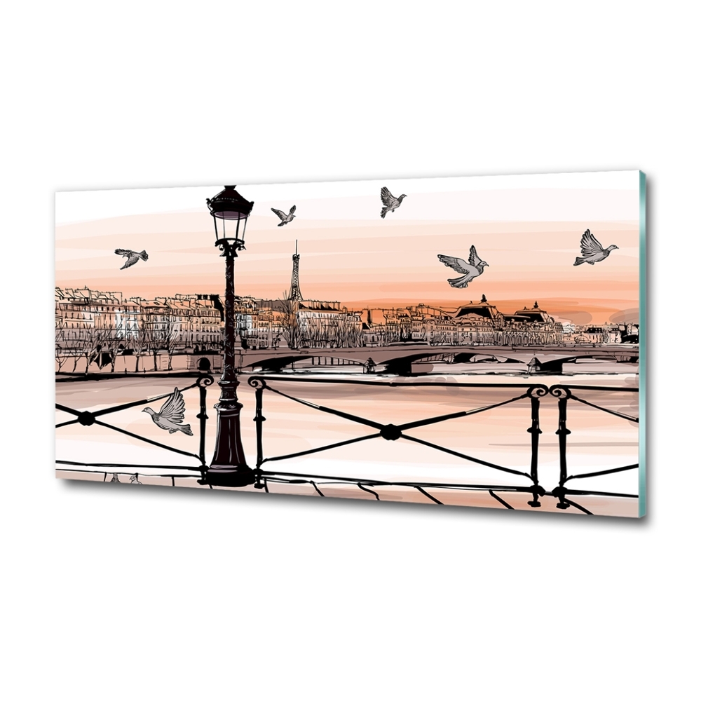 Tableau verre imprimé Crépuscule à Paris