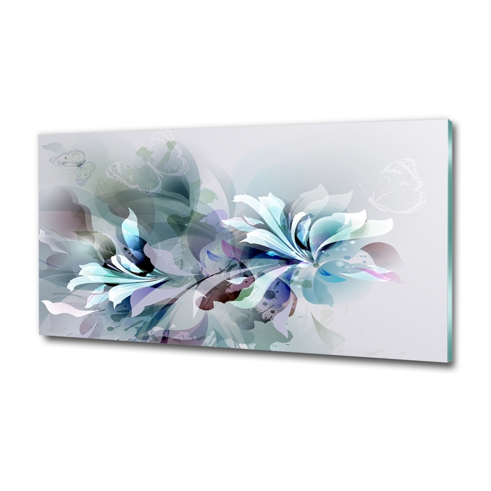 Tableau sur verre Abstraction de fleurs