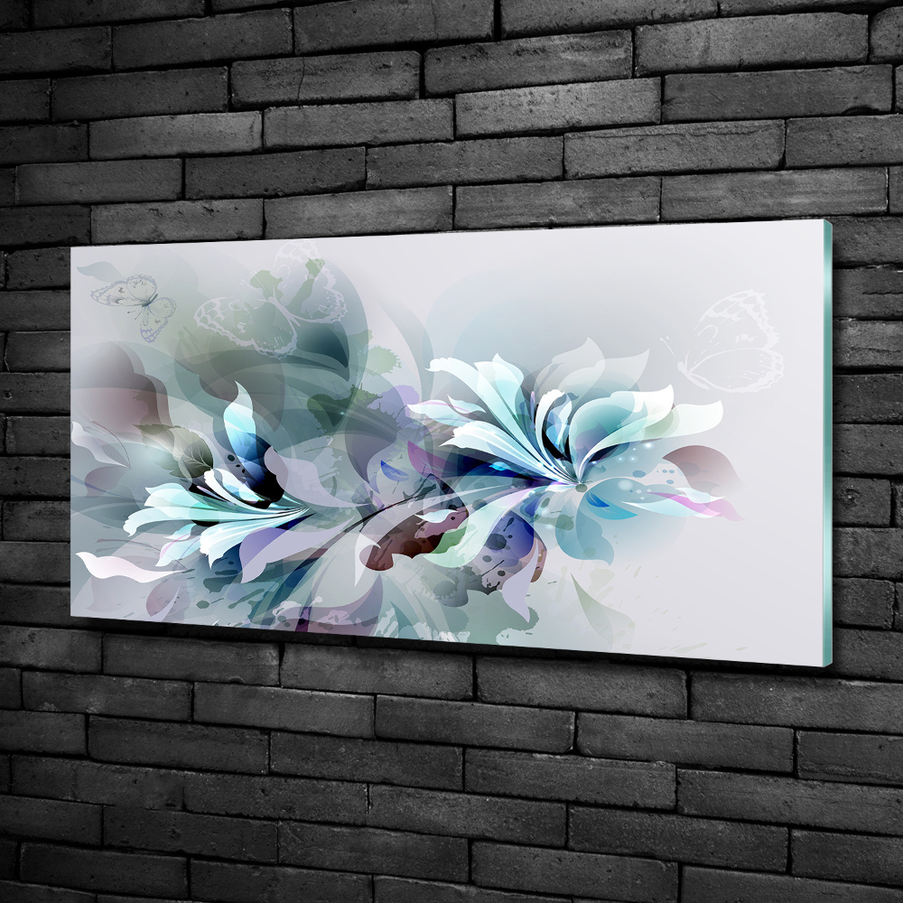 Tableau sur verre Abstraction de fleurs