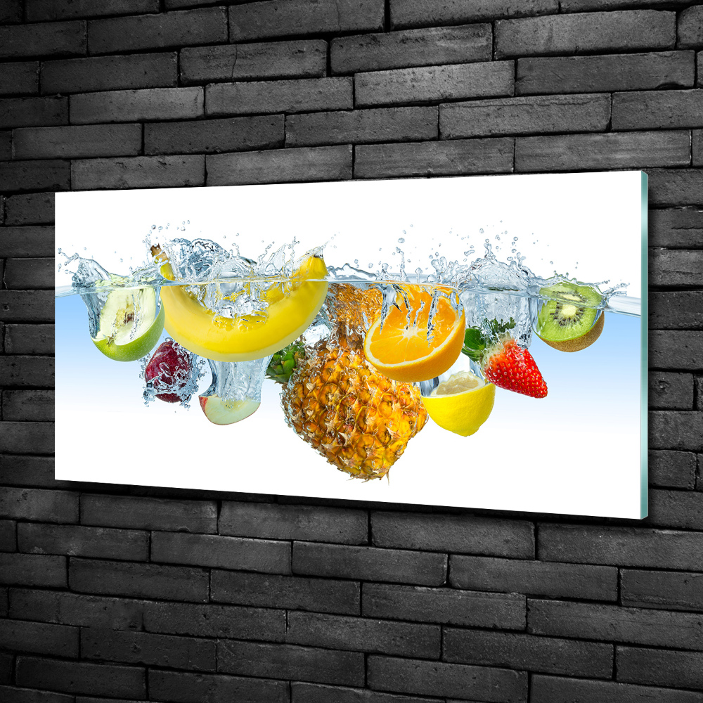 Tableau en verre Fruits sous l'eau