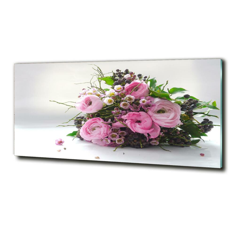 Tableau sur verre Bouquet de roses