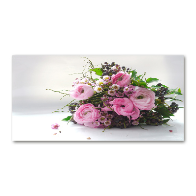 Tableau sur verre Bouquet de roses