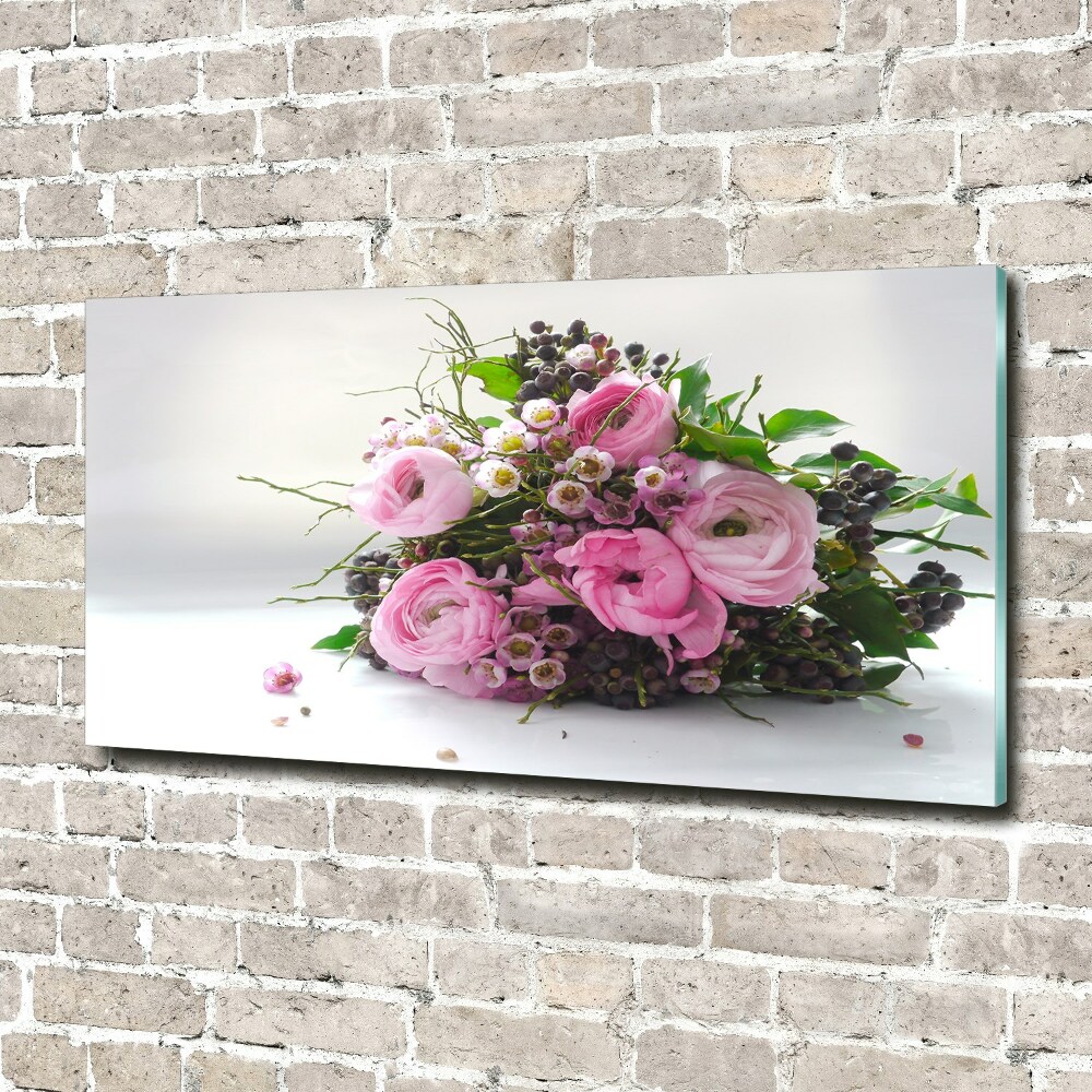 Tableau sur verre Bouquet de roses