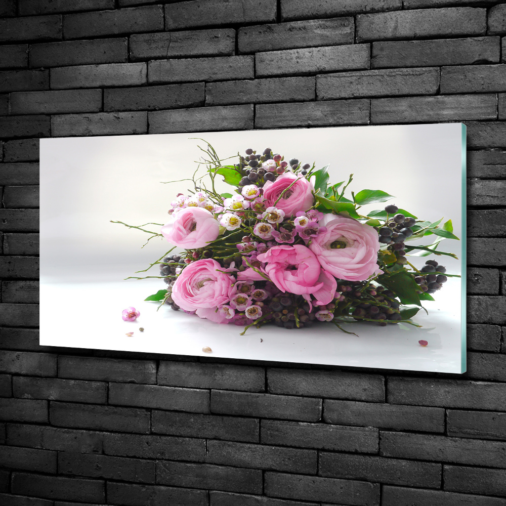 Tableau sur verre Bouquet de roses