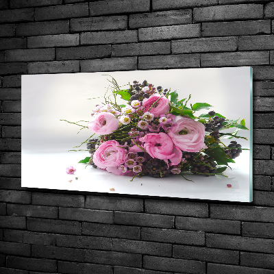 Tableau sur verre Bouquet de roses