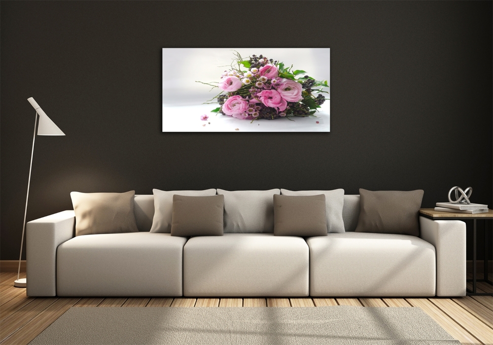 Tableau sur verre Bouquet de roses