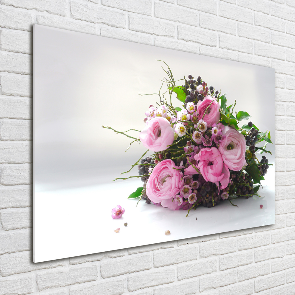 Tableau sur verre Bouquet de roses