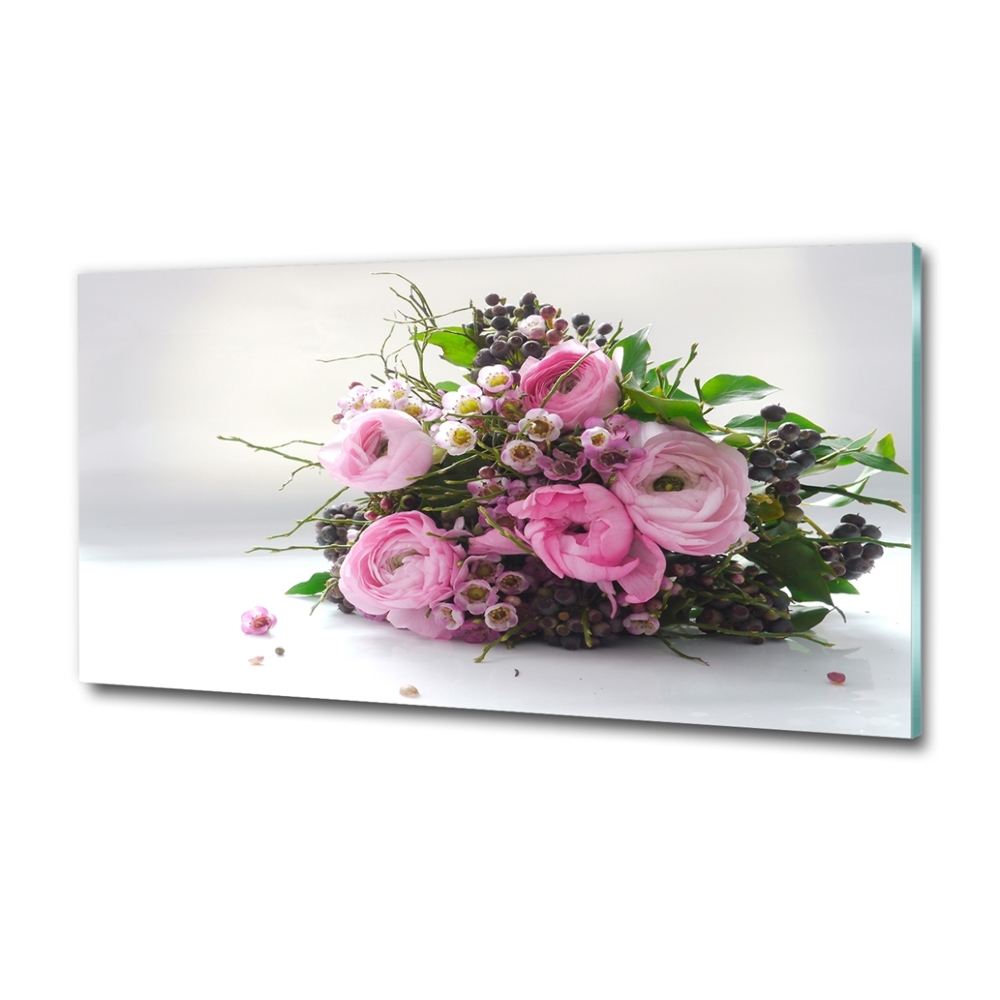 Tableau sur verre Bouquet de roses