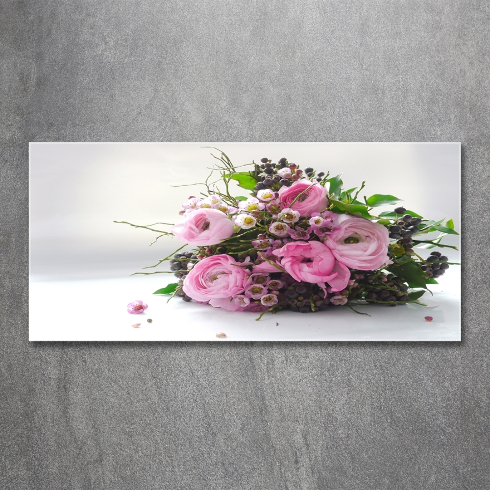 Tableau sur verre Bouquet de roses