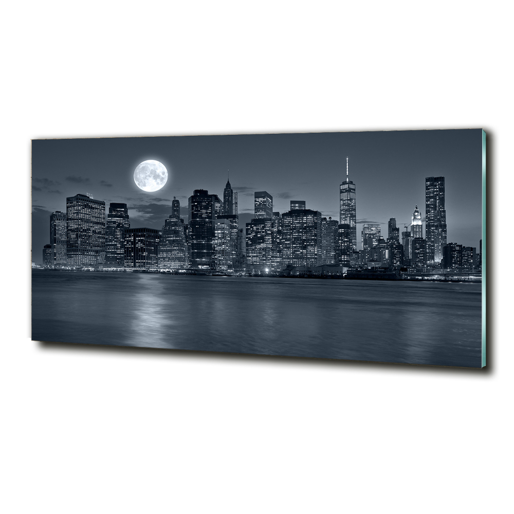 Tableau photo sur verre New York de nuit