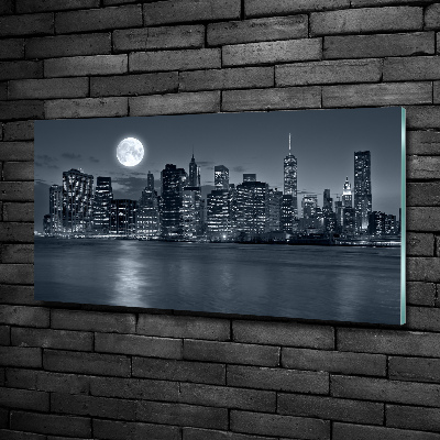 Tableau photo sur verre New York de nuit