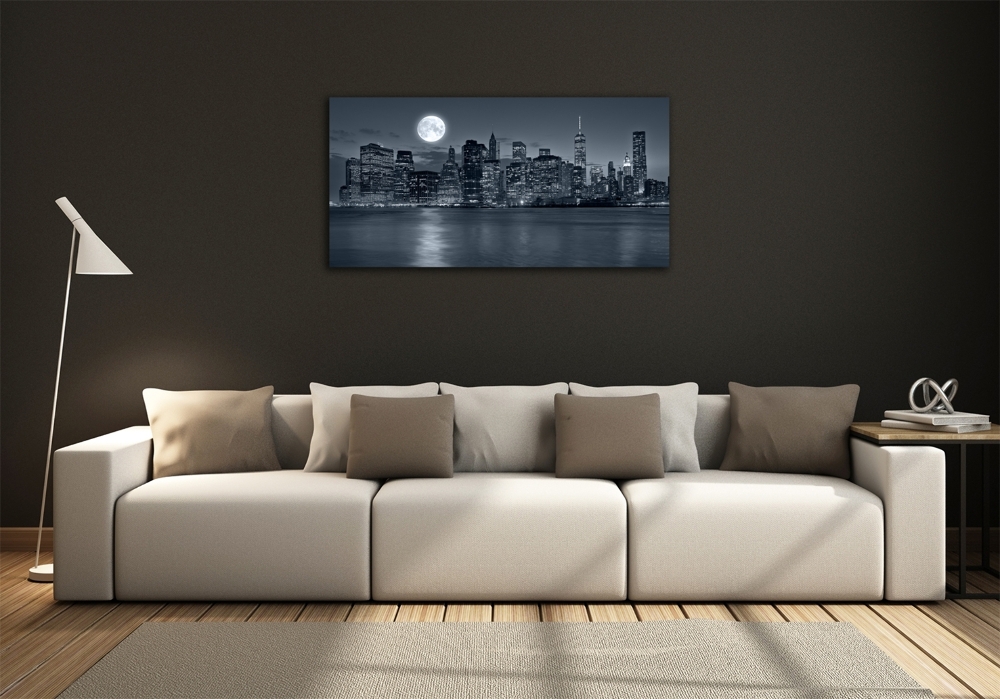 Tableau photo sur verre New York de nuit