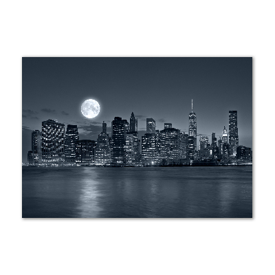 Tableau photo sur verre New York de nuit