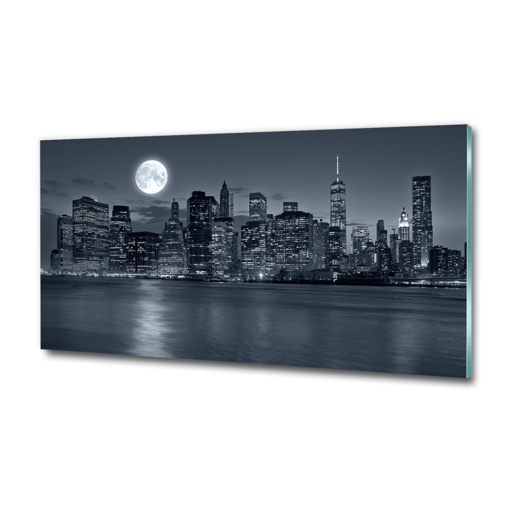 Tableau photo sur verre New York de nuit