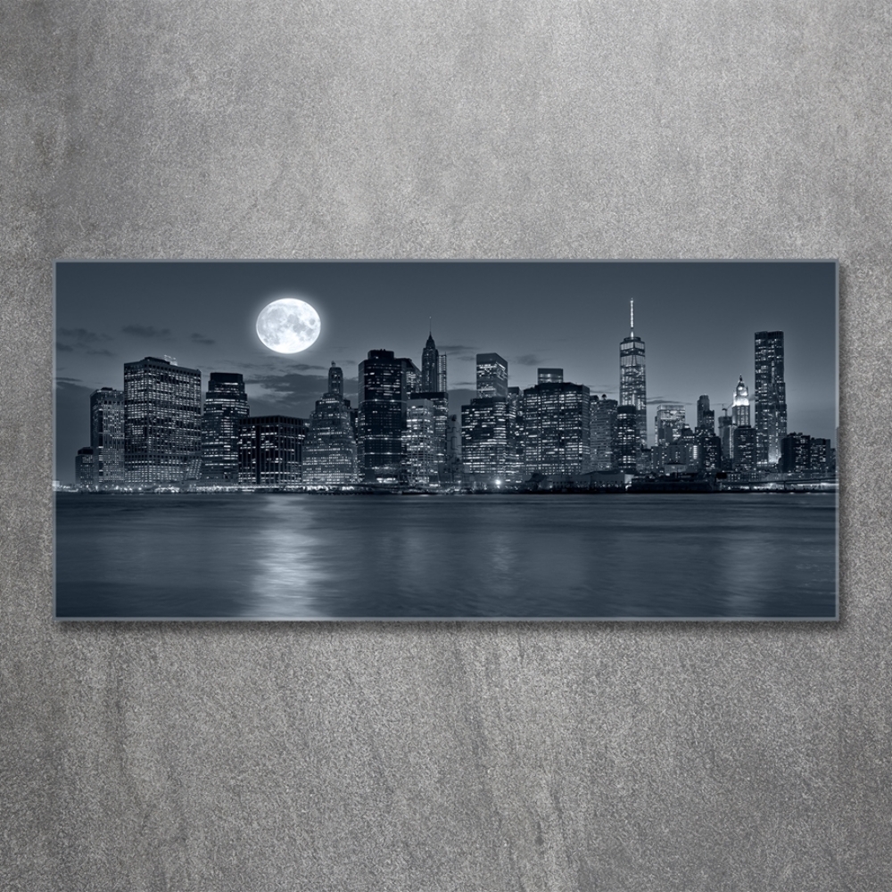 Tableau photo sur verre New York de nuit