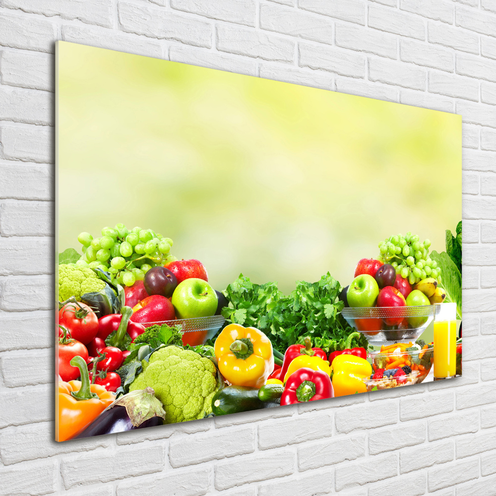 Tableau imprimé sur verre Fruits et légumes