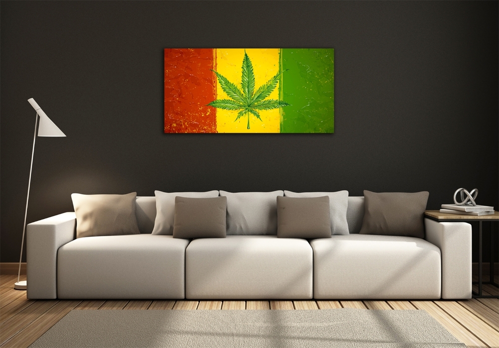 Tableau verre imprimé Drapeau rasta