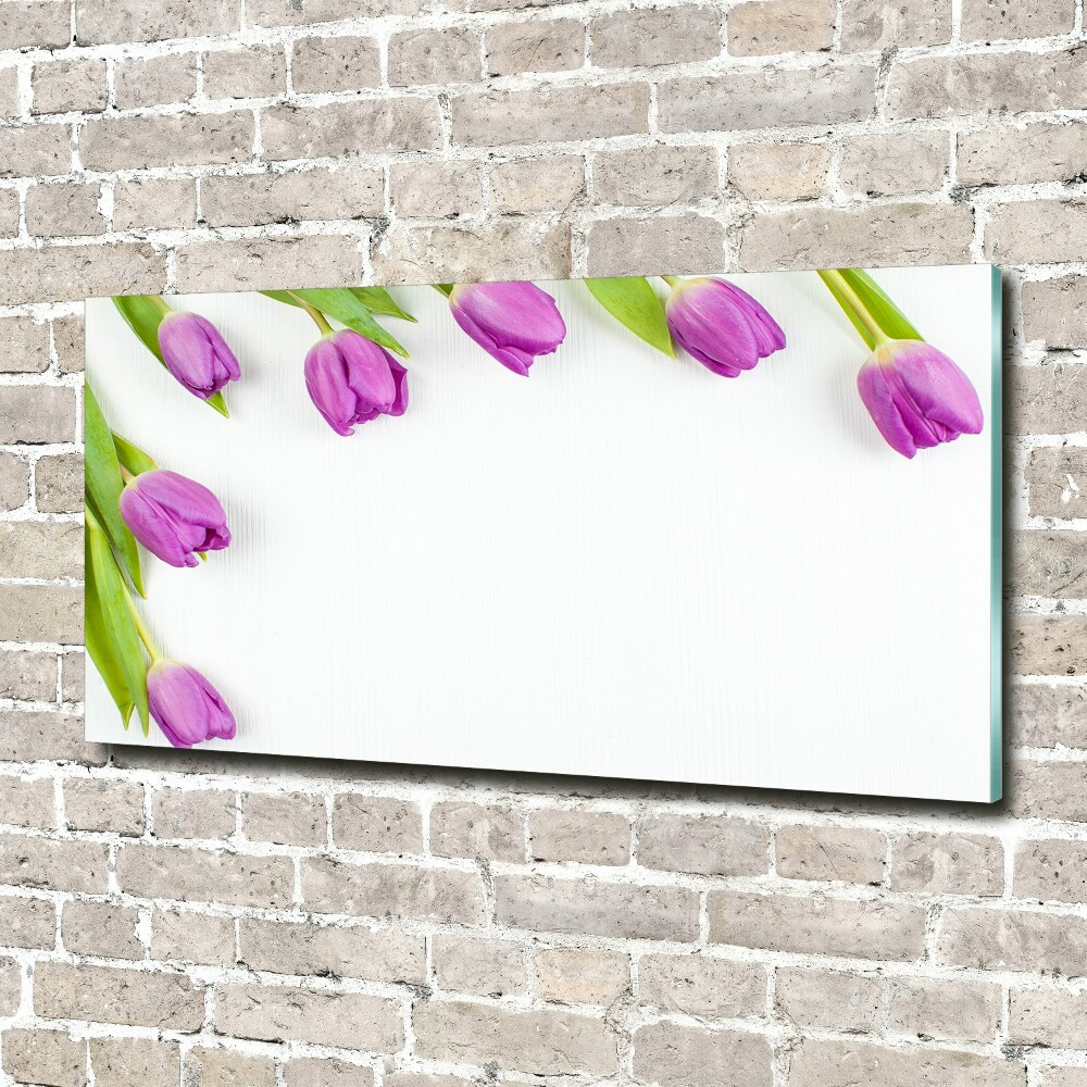 Tableau en verre Tulipes pourpres