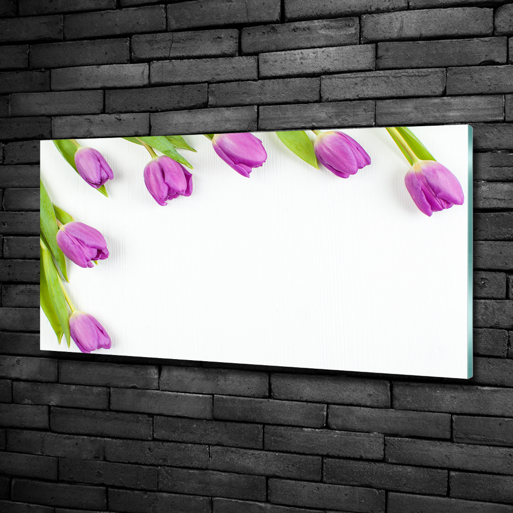 Tableau en verre Tulipes pourpres