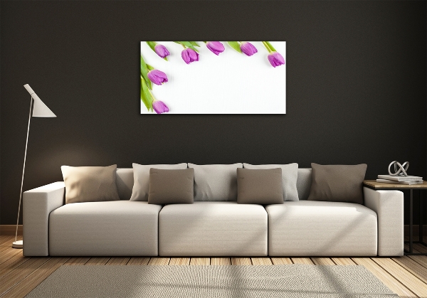 Tableau en verre Tulipes pourpres