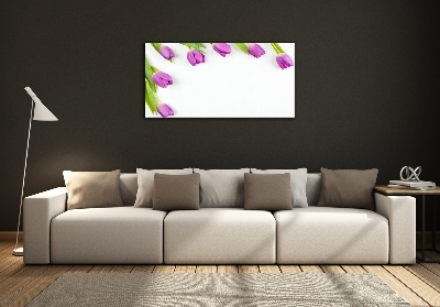 Tableau en verre Tulipes pourpres