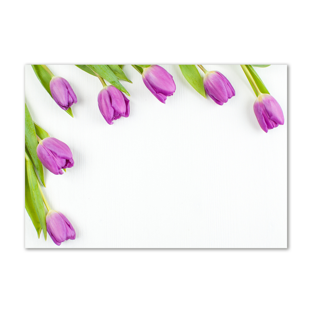 Tableau en verre Tulipes pourpres