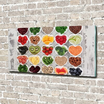 Tableau photo sur verre Aliments sains