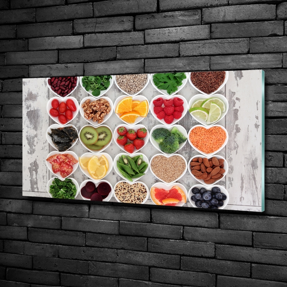 Tableau photo sur verre Aliments sains