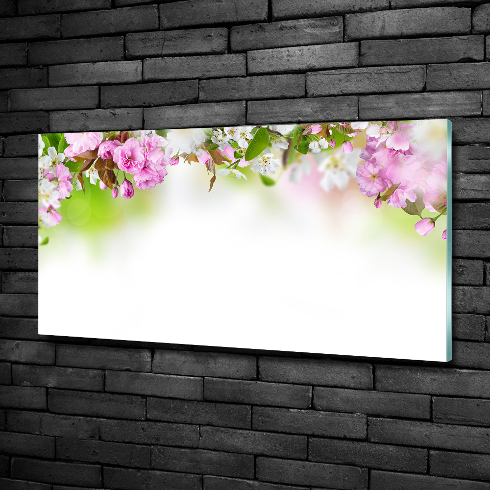 Tableau en verre Fleurs de printemps