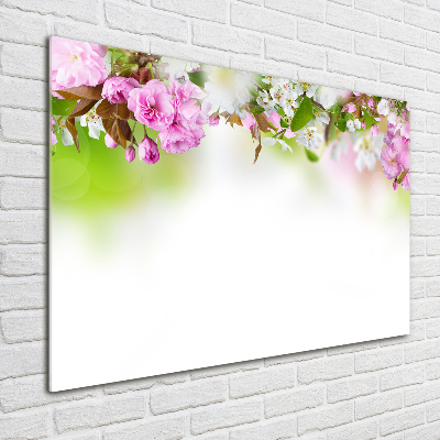 Tableau en verre Fleurs de printemps