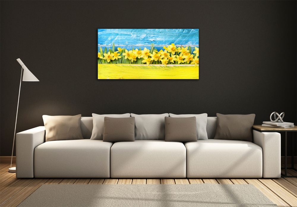 Tableau photo sur verre Jonquilles