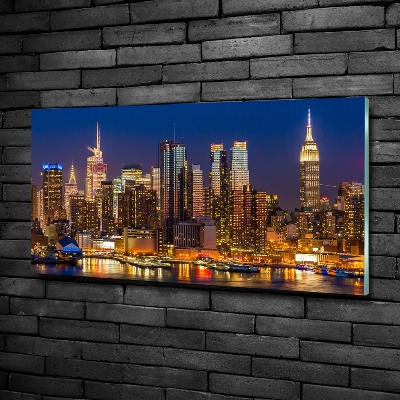 Tableau imprimé sur verre Manhattan la nuit