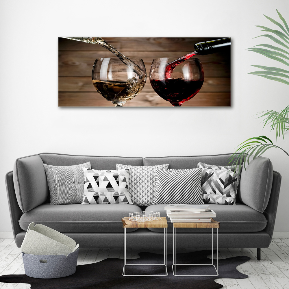 Tableau sur verre Deux verres de vin