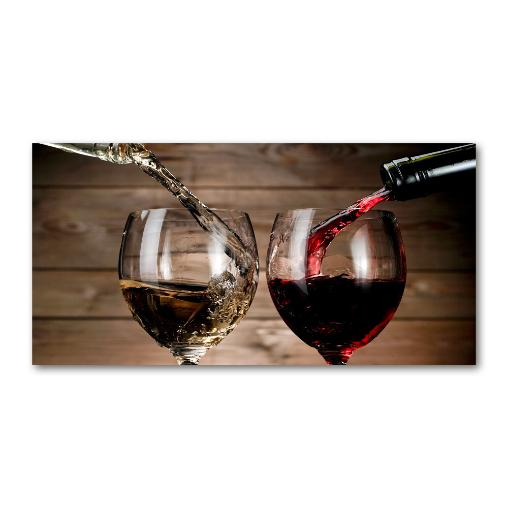 Tableau sur verre Deux verres de vin