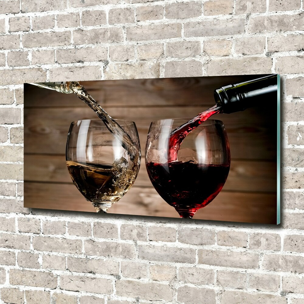 Tableau sur verre Deux verres de vin