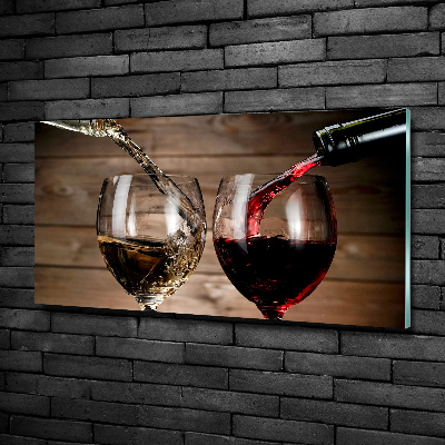 Tableau sur verre Deux verres de vin