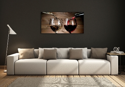 Tableau sur verre Deux verres de vin