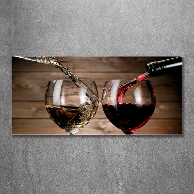 Tableau sur verre Deux verres de vin