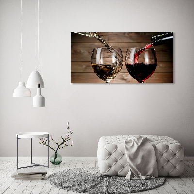 Tableau sur verre Deux verres de vin