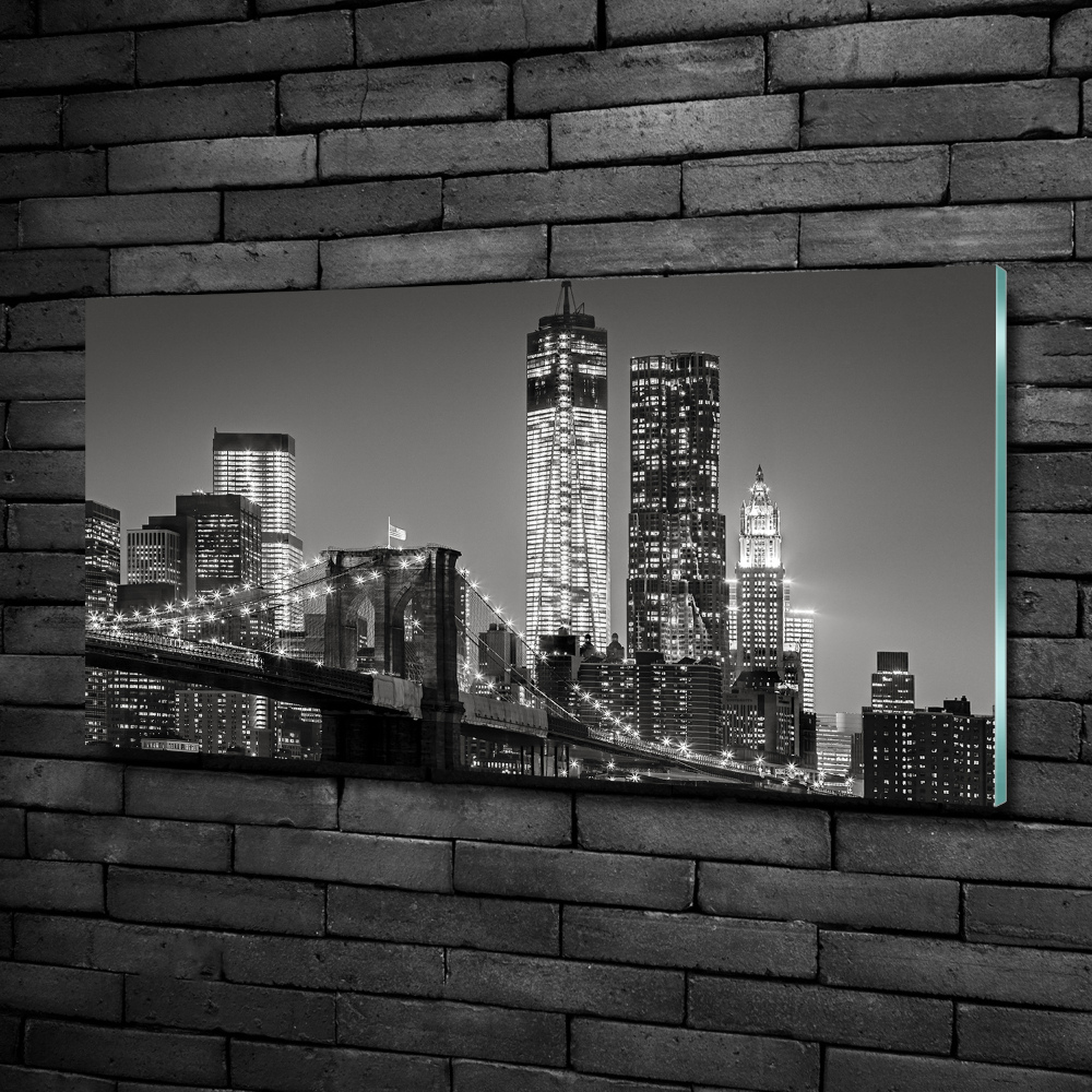 Tableau verre imprimé Manhattan la nuit