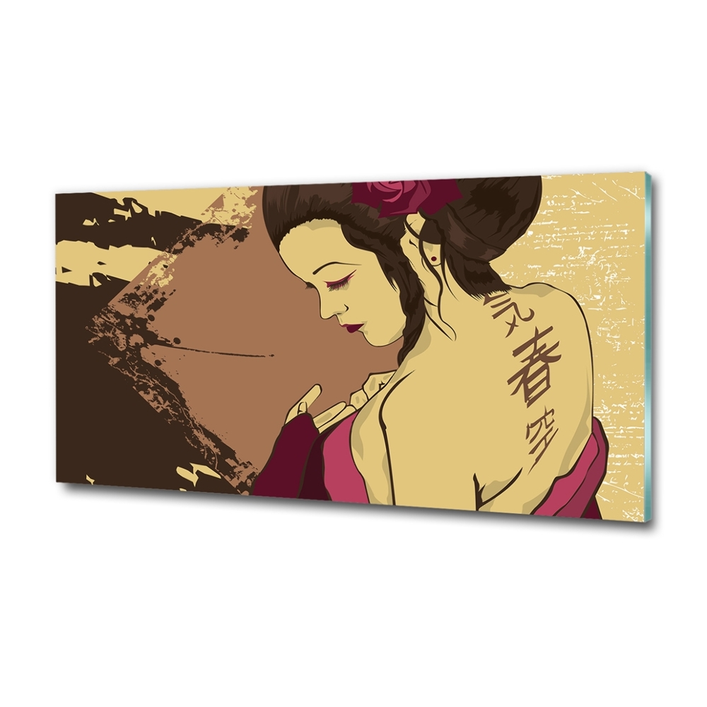 Tableau imprimé sur verre Geisha