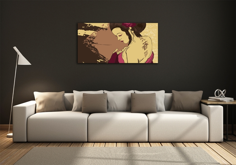 Tableau imprimé sur verre Geisha