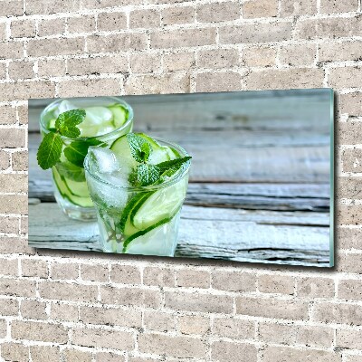 Tableau photo sur verre Eau de concombre